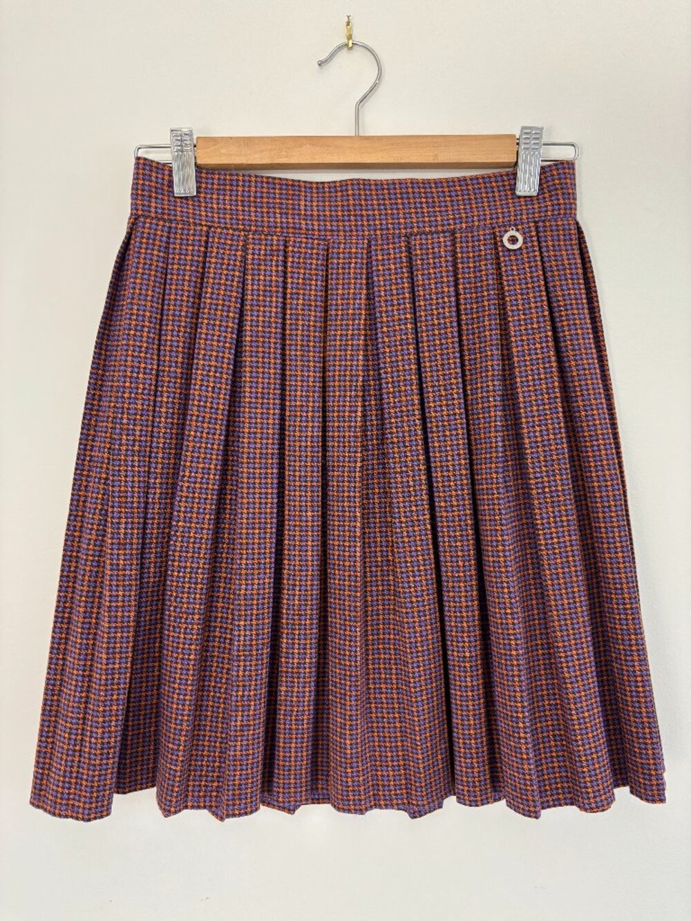 Vintage ECO Italy Purple & Orange Pleated Mini Skirt Size 42